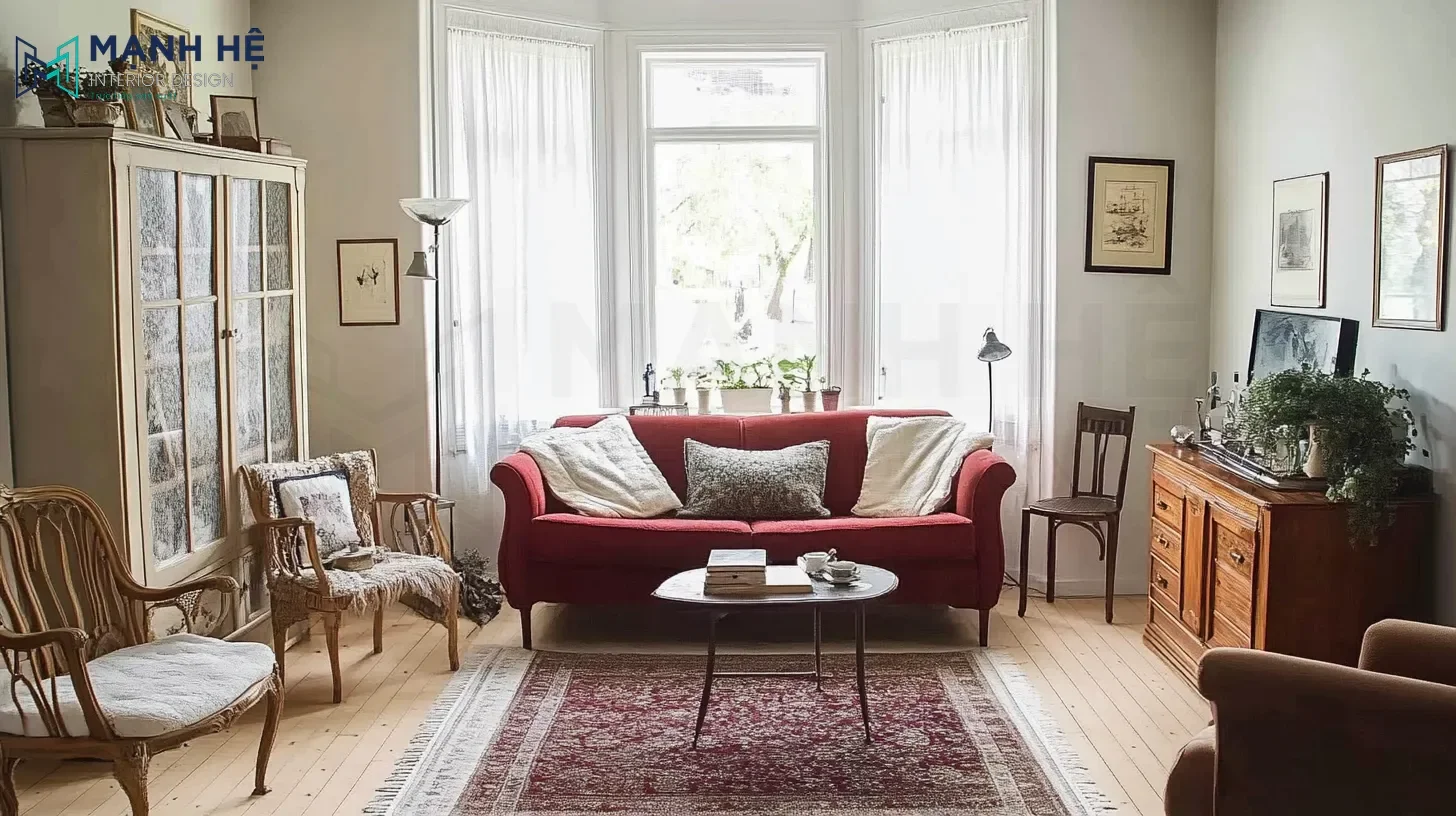 25 Mẫu decor phòng khách nhỏ vintage đẹp, đơn giản ấn tượng