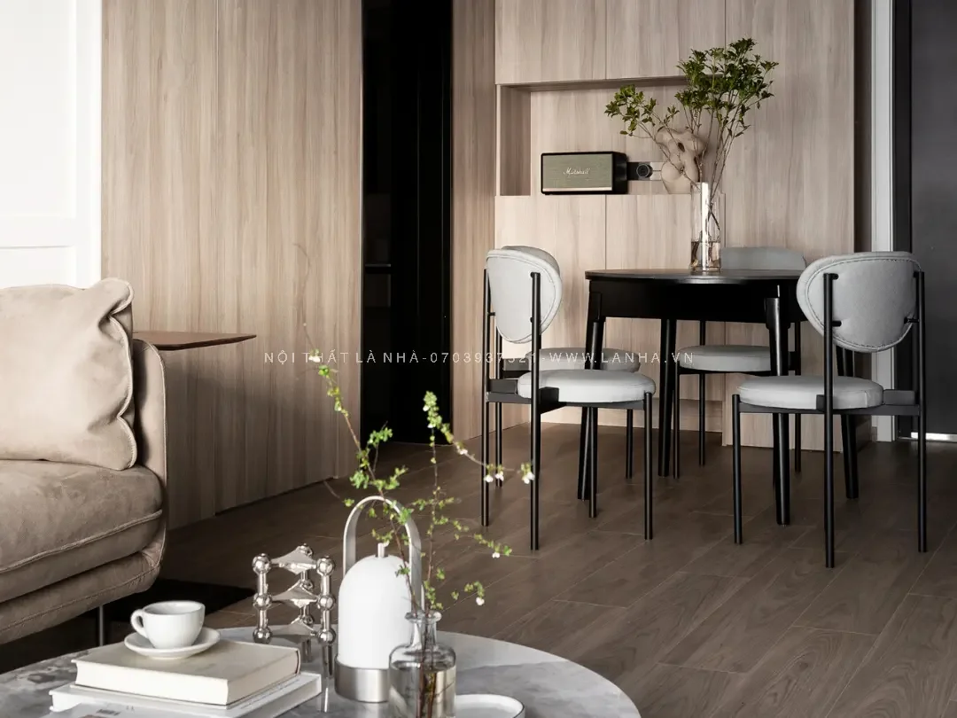 Chất liệu gỗ được sử dụng trong thiết kế nội thất phòng khách
