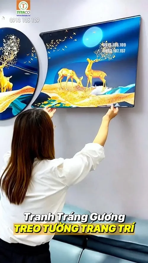 Báo Giá Tranh Tráng Gương 3D Khổ Lớn Trang Trí Phòng Khách Đẹp