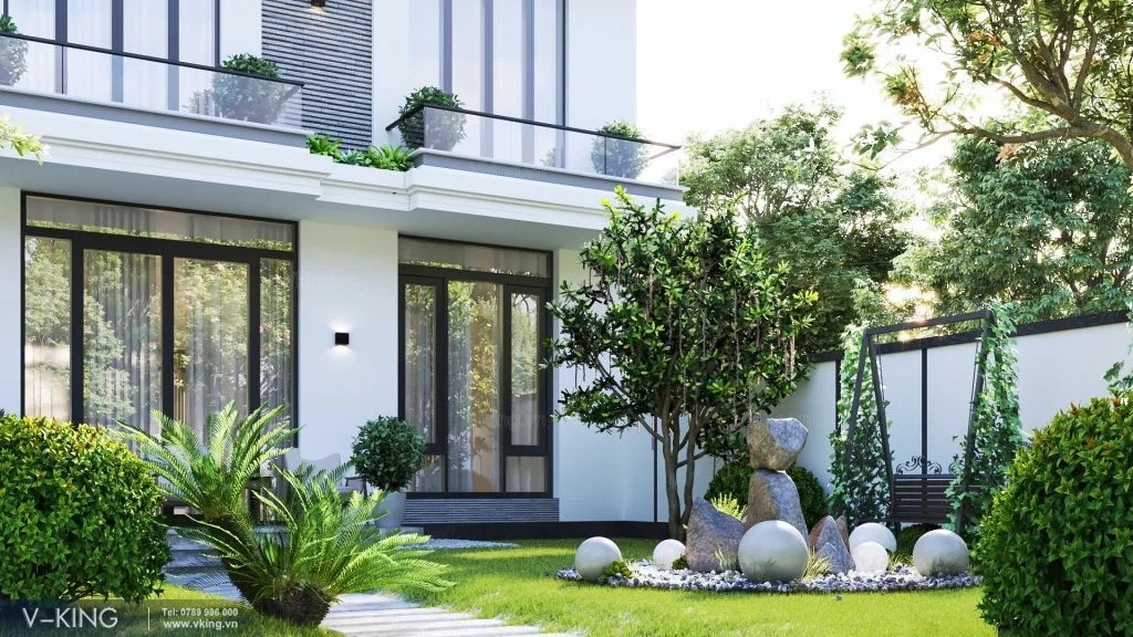 mẫu nhà hộp 2 tầng mái nhật đẹp mắt