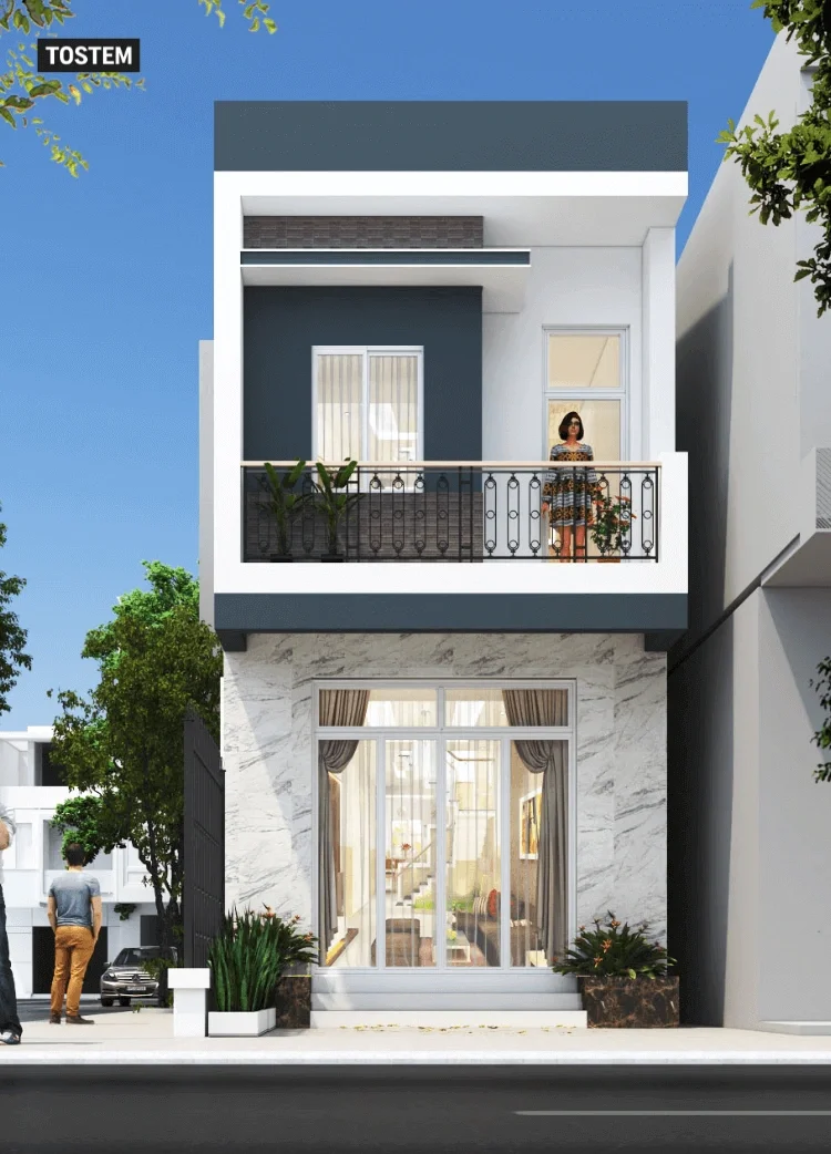 Mẫu nhà ống 2 tầng đơn giản đẹp