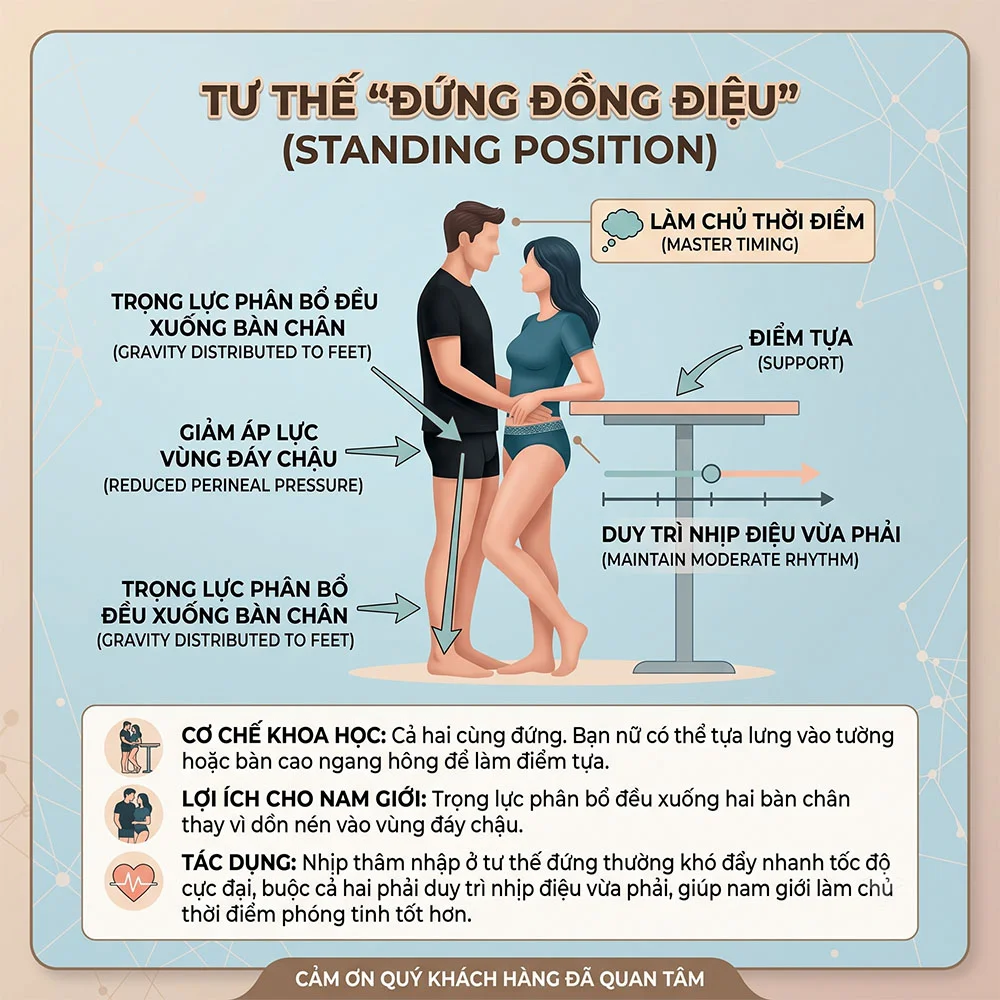 Tư Thế Đứng Đồng Điệu Standing Position Kéo Dài Thời Gian Yêu
