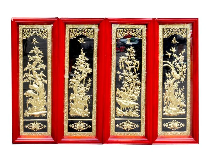 Tranh tứ quý bằng đồng có ý nghĩa chiêu tài, hút lộc