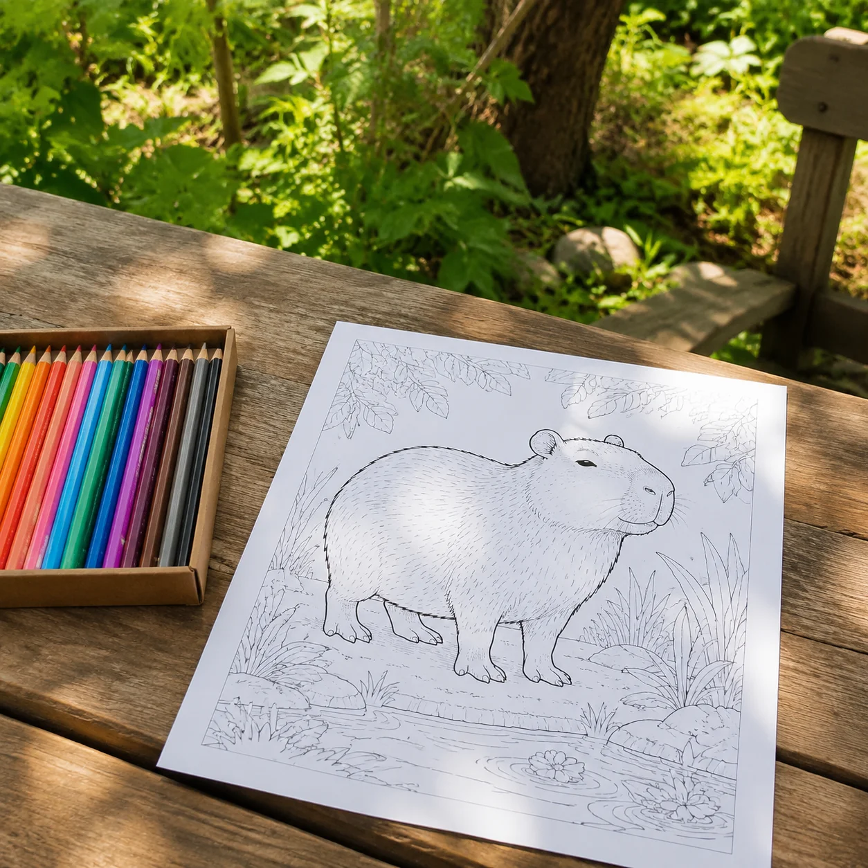 Hình 28 trong bộ sưu tập tranh tô màu capybara