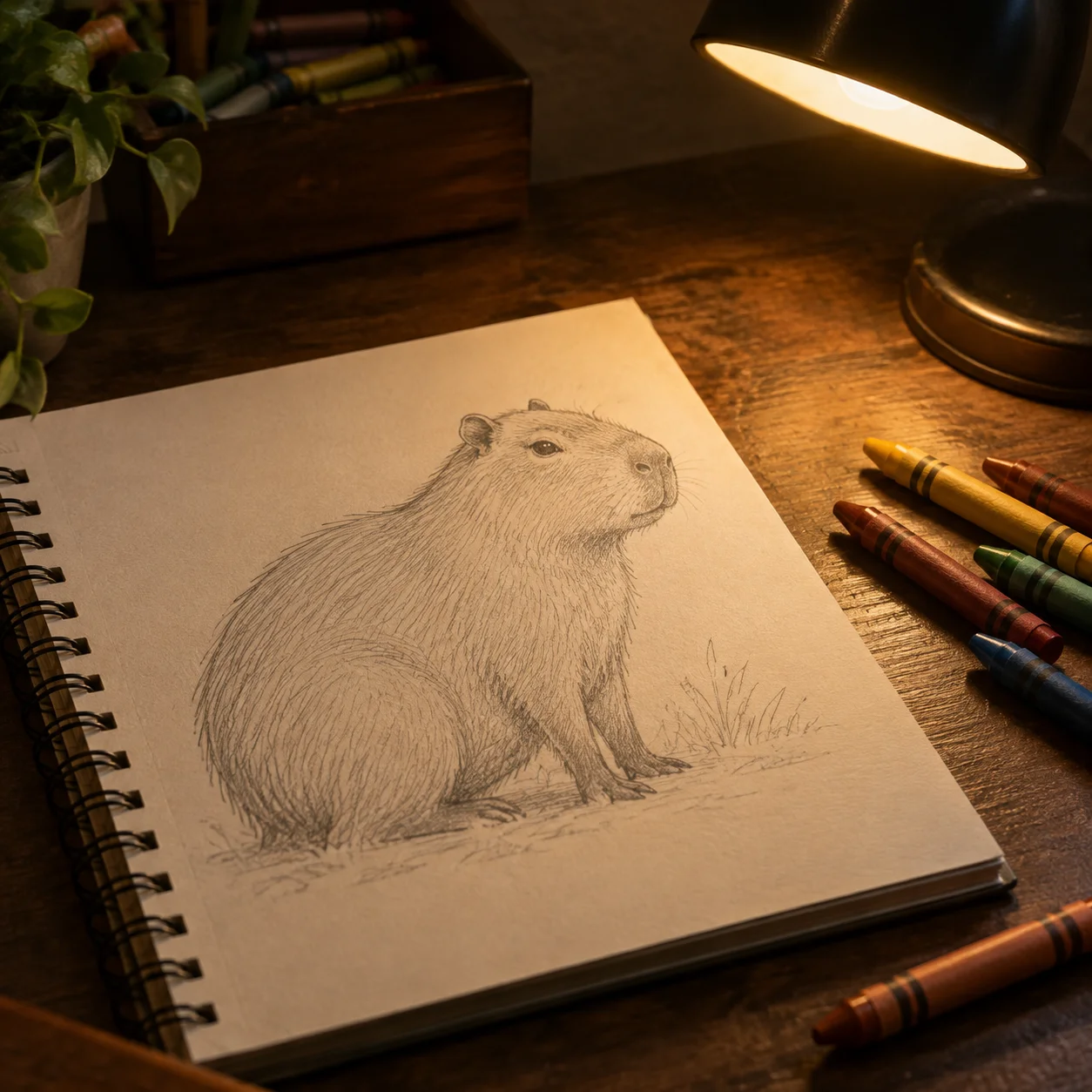 tranh tô màu capybara: gợi ý số 30