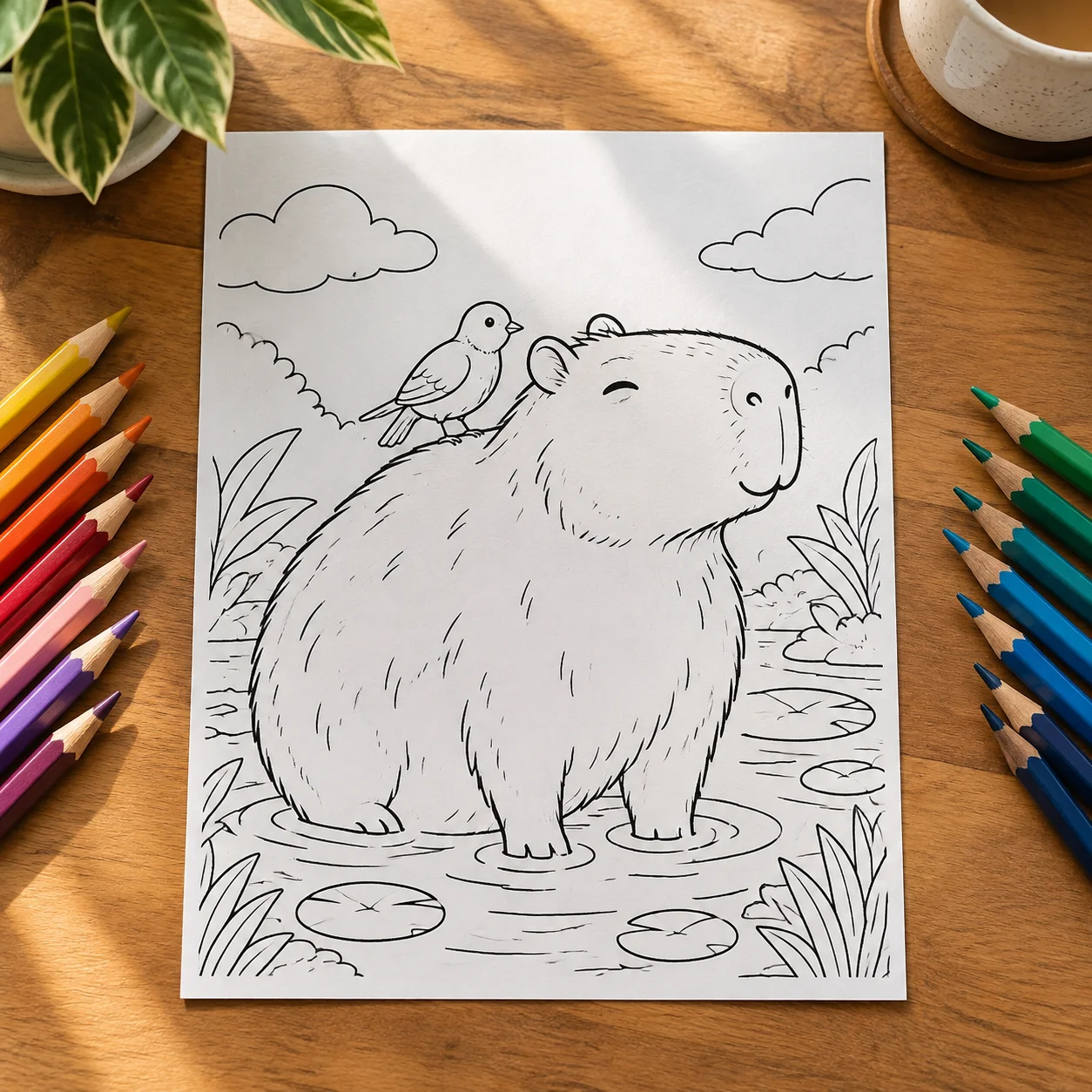 Tuyển chọn tranh tô màu capybara — hình 21