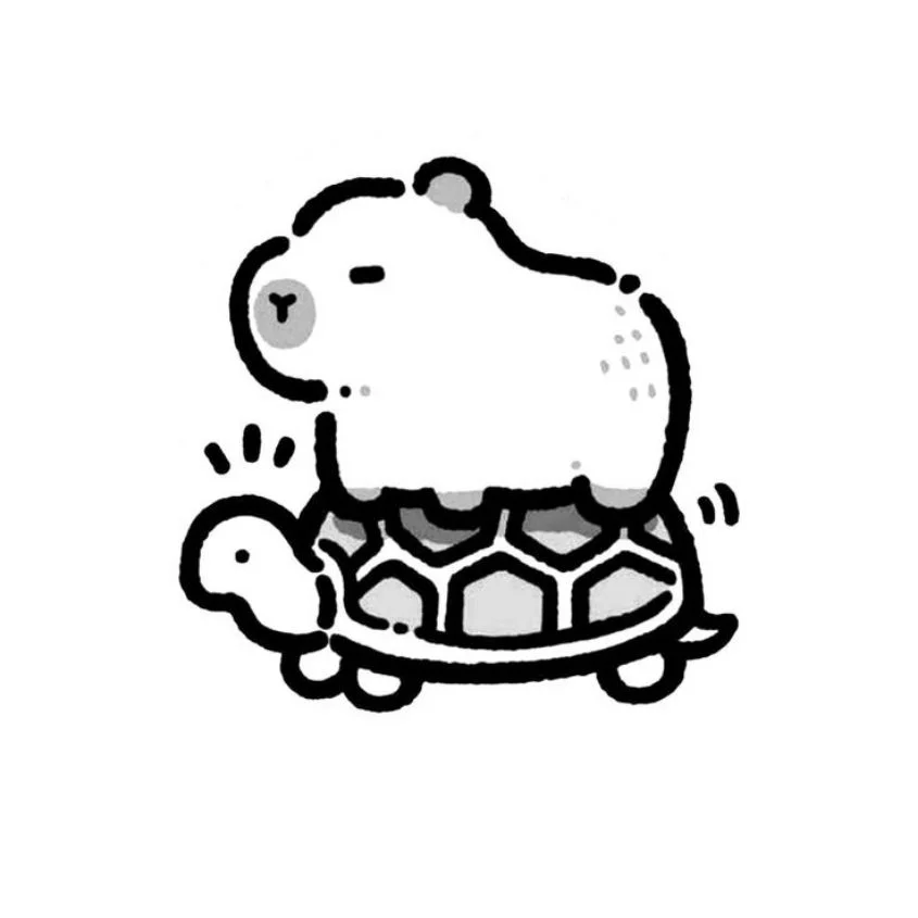 Tranh tô màu capybara đứng trên ván trượt có bánh xe