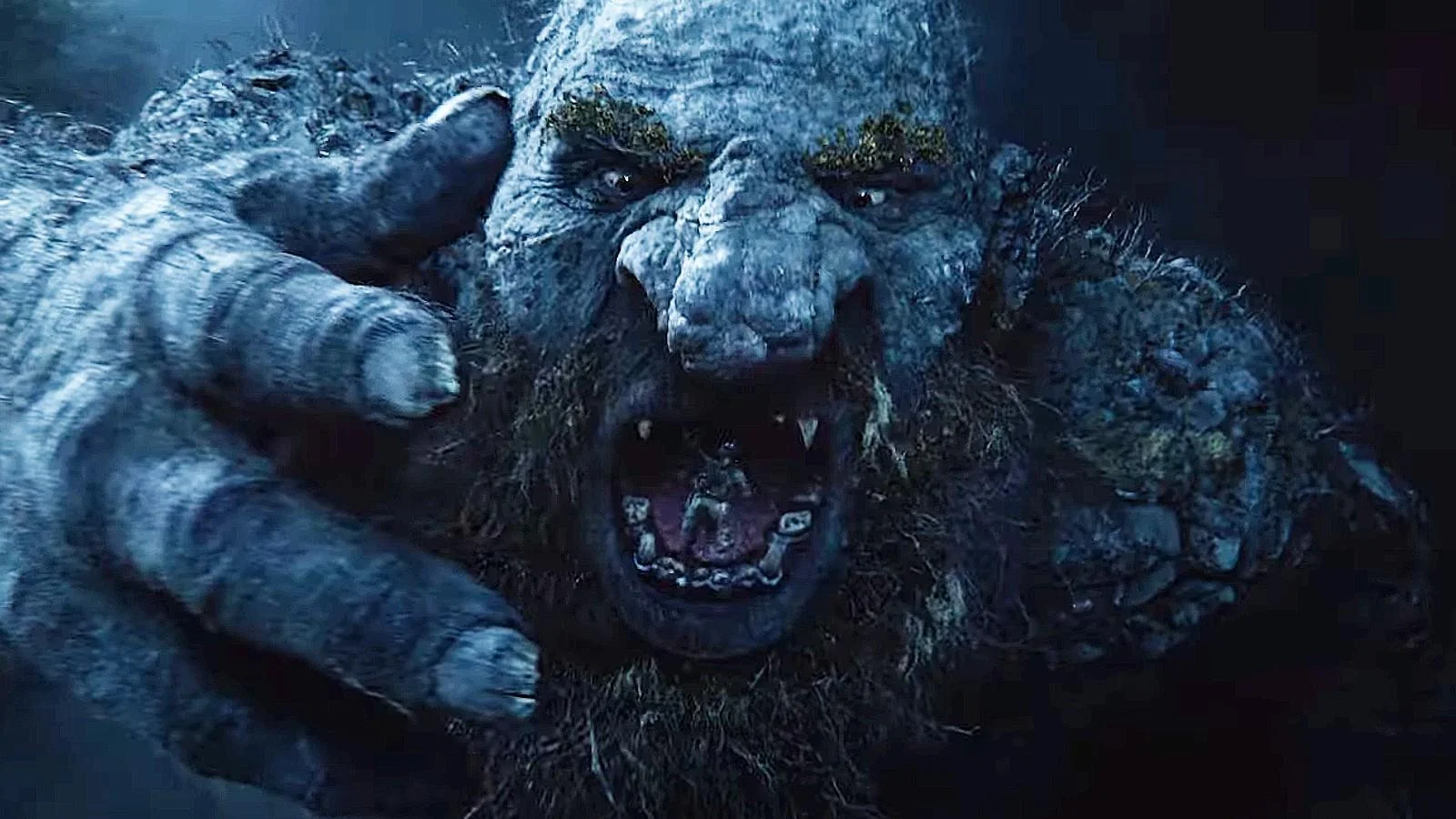 Hình nền đt đẹp với quái vật troll khổng lồ gầm thét trong bối cảnh giả tưởng u tối