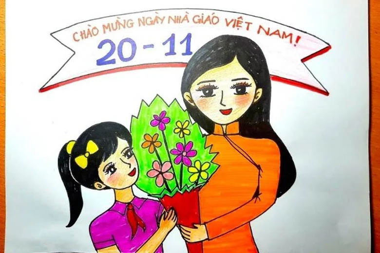 Ý tưởng và cách vẽ tranh 20/11 đẹp mà lại còn ý nghĩa nhất (2)