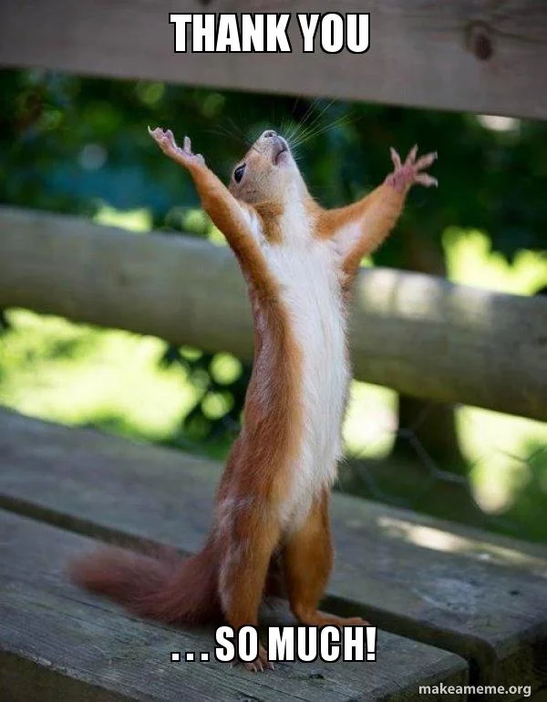 Thank you . . . so Much! - Happy Squirrel Meme Generator