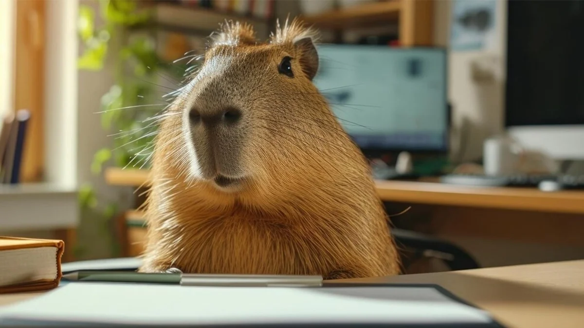 Hình nền máy tính Capybara cute vô tri (4)