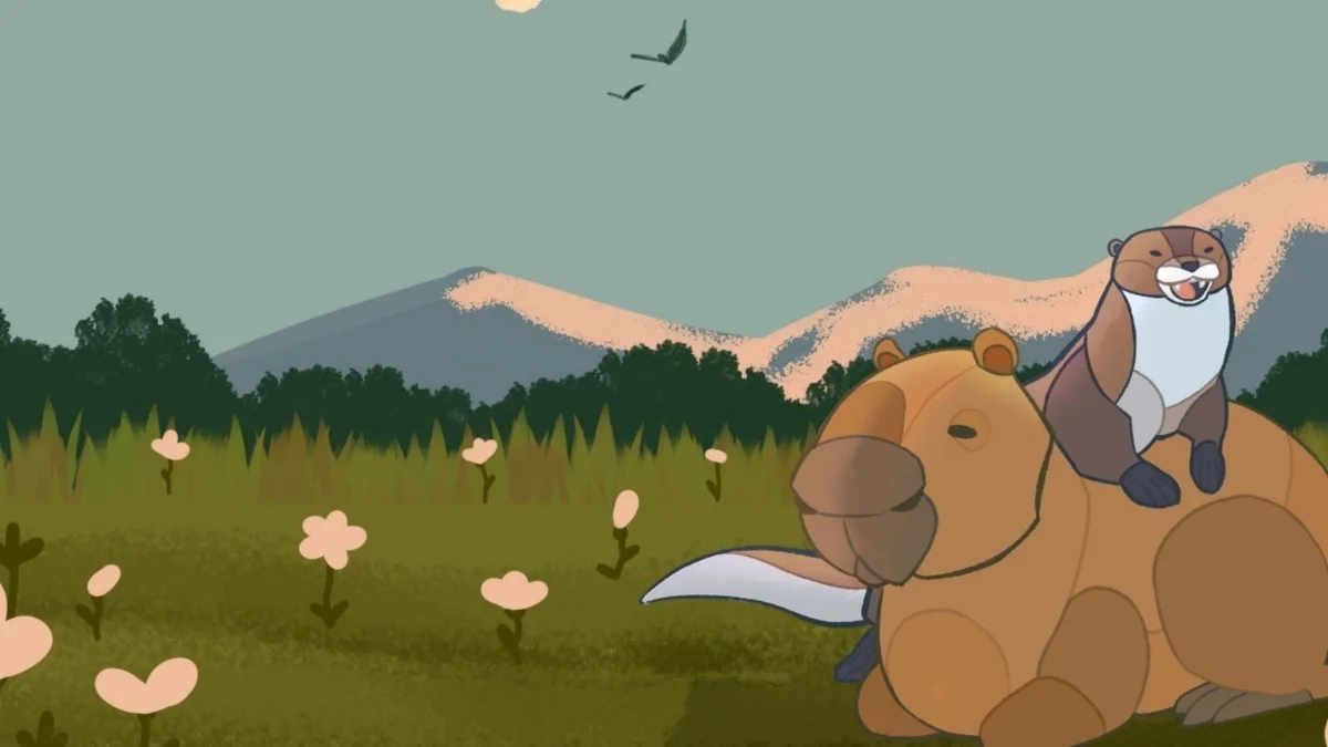 Hình nền máy tính Capybara cute vô tri (6)
