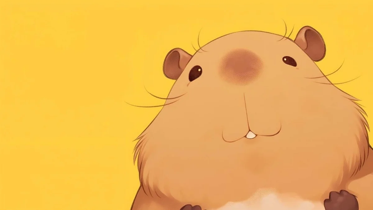 Hình nền máy tính Capybara cute vô tri (5)