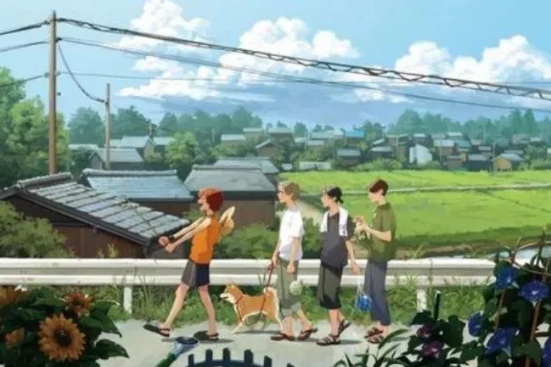 Nhóm bạn đi dạo trong hình ảnh đẹp ngầu phong cách anime