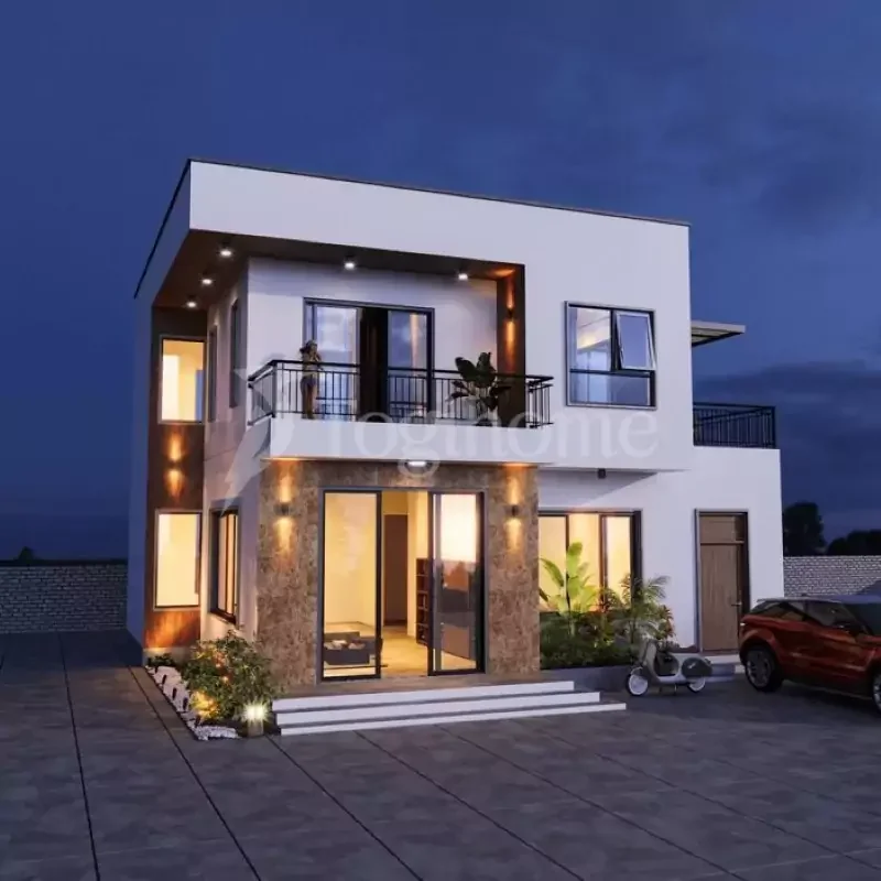 Các mẫu nhà 2 tầng đẹp có mái bằng