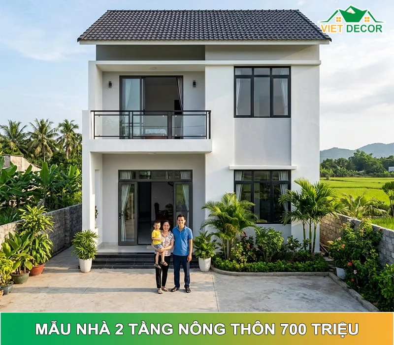 10+ Mẫu nhà 2 tầng nông thôn 700 triệu ĐẸP NHẤT 2026