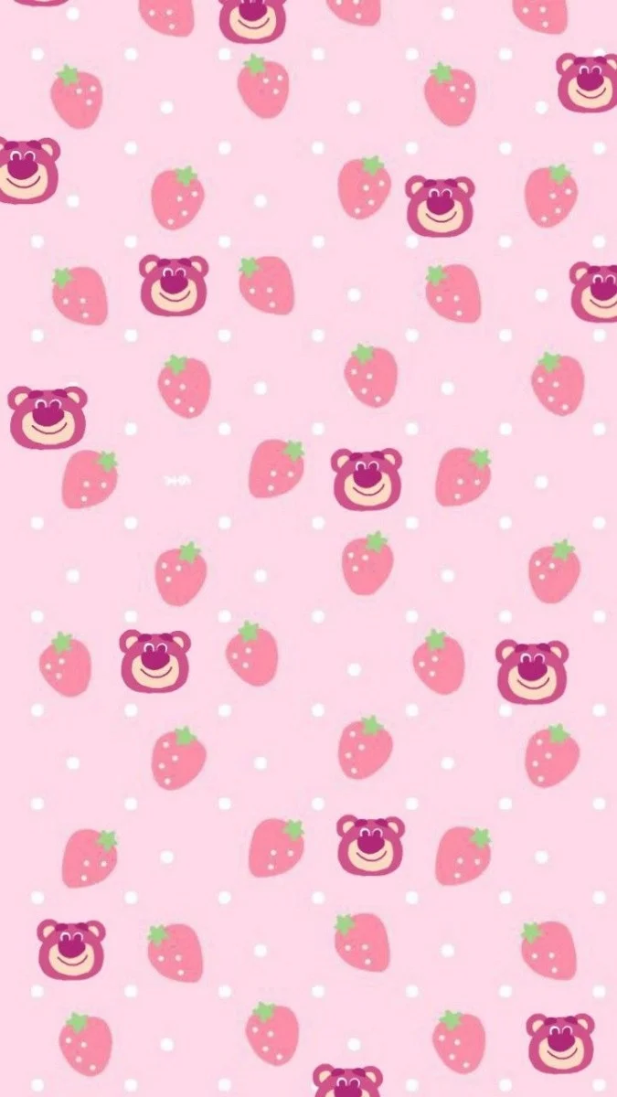 Hình nền điện thoại gấu dâu cute đáng yêu