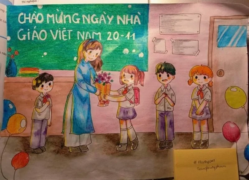 Gợi ý 50+ ý tưởng vẽ tranh 20/11 ấn tượng, độc đáo, đẹp mắt