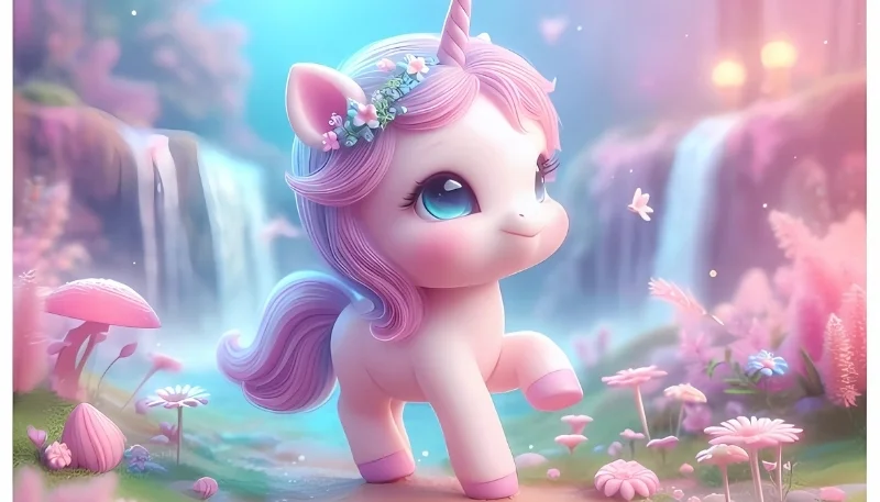 Nền ngựa 3D chibi tinh tế cho PC