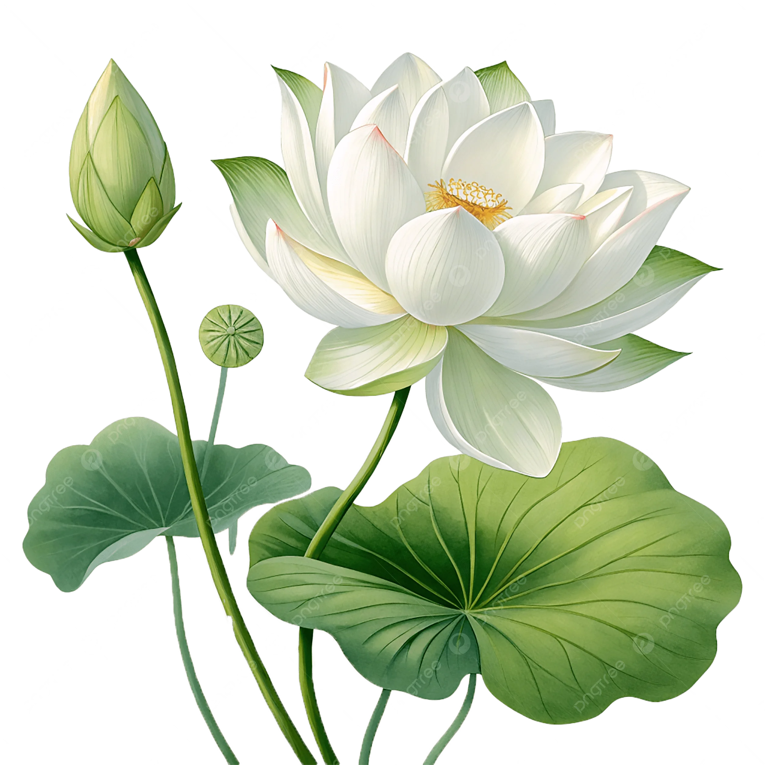 Hoa Sen Trên Nền Trắng Hình ảnh PNG | Vector Và Các Tập Tin PSD | Tải Về Miễn Phí Trên Pngtree