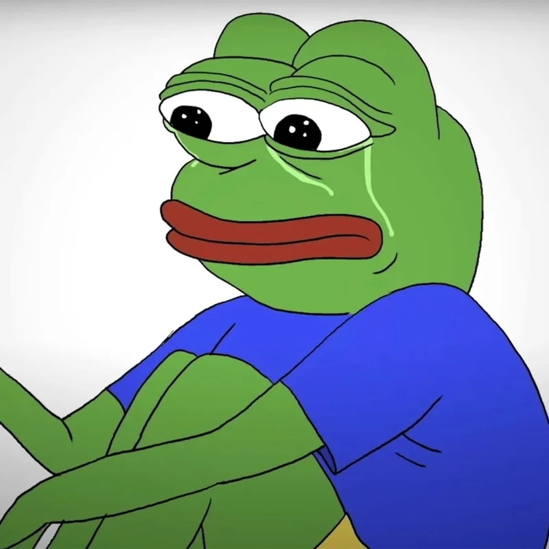 Ảnh meme hài về chú ếch xanh.