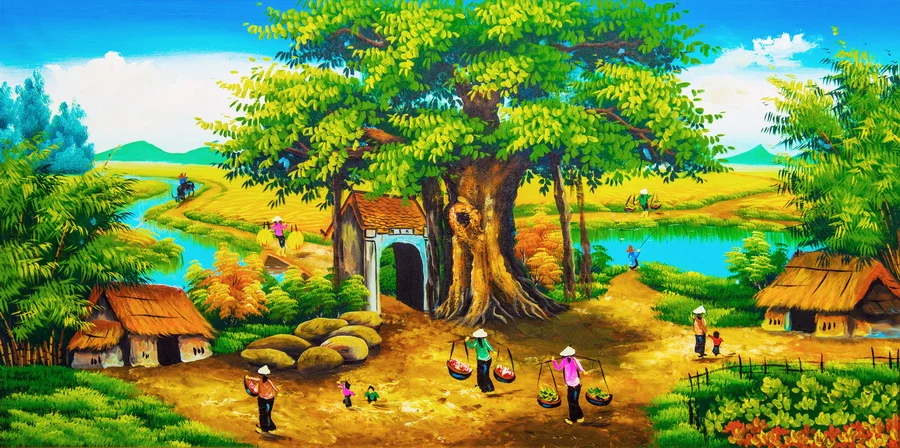Tranh đồng quê | Đồ Đồng Đông Sơn - Đồ đồng mỹ nghệ cao cấp