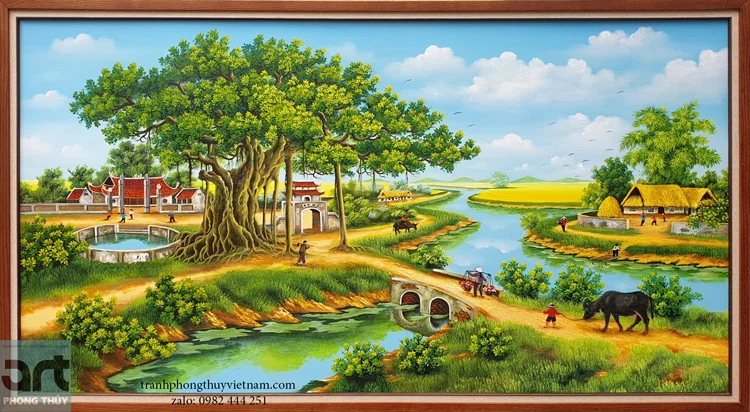 Tranh phong cảnh làng quê đẹp nhất